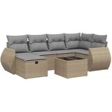  7-dijelni set vrtnih sofa s jastucima bež od poliratana | shoptok.hr
