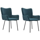 The Living Store Jedilni stoli 2 kosa moder žamet - Jedilni Stol, (21420213) | Shoptok.si