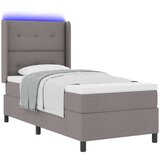  LED Box Spring Krevet Sivo-smeđa 90 x 200 cm tkanina | shoptok.hr