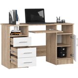 AKORD Ana Računalniška Miza, 3 Predali, Hrast Sonoma/Bela, (5000333018) | Shoptok.si