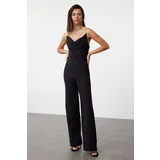 Trendyol Black Woven Collar Detailed Jumpsuit