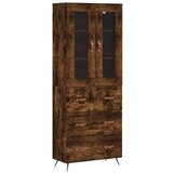 vidaXL Visoka komoda dimljeni hrast 69,5x34x180 cm konstruiranog drva | shoptok.hr
