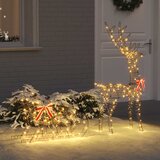  Reindeer vuče saonice Topla bijela 70 x 26 x 129 cm Ratan Cijene