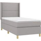  Krevet box spring s madracem LED svjetlosivi 90x200 cm tkanina | shoptok.hr