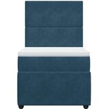 Box spring krevet s madracem tamnoplavi 90x190 cm baršunasti | shoptok.hr