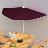 vidaXL Vrtni polukružni suncobran sa šipkom 180 x 90 cm bordo | shoptok.hr
