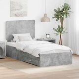  Okvir za krevet s uzglavljem Betonski sivi 90 x 190 cm | shoptok.hr