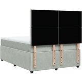 vidaXL Krevet s oprugama i madracem svjetlosivi 140x190 cm baršunasti | shoptok.hr