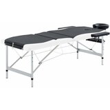  stol za masažu s 3 zone aluminijski crno-bijeli | shoptok.hr