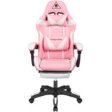 Kr&amp;uuml;ger&amp;amp;Matz Warrior GX-150 gaming stol s podporo za noge, bela-roza, do 150 kg Slike