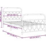  Metalni okvir kreveta uzglavlje i podnožje crni 107x203 cm | shoptok.hr