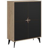 Marckeric Črna/v naravni barvi omarica v hrastovem dekorju 90x120 cm Nola – | Shoptok.si