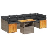 Maison Chic Seti vrtnega pohištva - Vrtna garnitura - Vrtni pohištvo set 8-delna z blazinami siv poli ratan, (21798354) | Shoptok.si