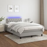 The Living Store Box spring postelja z vzmetnico LED sv. siva 120x200 cm blago - Box Spring Postelja, (21519532) | Shoptok.si