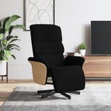 vidaXL fotelj z oporo za noge črno blago | Shoptok.si