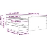  Konstrukcija postelje Star les 100 x 200 cm Masivno borovo les, (5000104068) | Shoptok.si