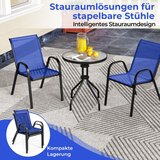 Namještaj 3-dijelni set balkonskog a, bistro stol s 2 složive stolice, bistro set, balkonski set, vrtni set, plava | shoptok.hr