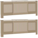 vidaXL Pokrov radiatorja 2 pcs Rjava 205x20.5x81.5cm Konstruiran les | Shoptok.si