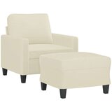  Fotelja s tabureom krem 60 cm od umjetne kože | shoptok.hr