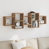vidaXL Stenska polica artisan hrast 129x18x42 cm inženirski les Cene