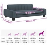 Krevet za pse tamnosivi 90 x 53 x 30 cm od tkanine | shoptok.hr