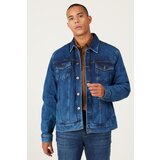 AC&Co / Altınyıldız Classics Men's Navy Blue Standard Fit Regular Cut 100% Cotton Denim Jean Jacket Cene