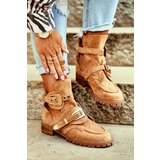 Kesi Women's Lu Boo Ankle Boots Suede Camel Rock Girl Cutout Cene'.'