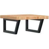  Zidna polica za umivaonik od čelika i masivne hrastovine Smeđa 50 x 50 x 4 cm | shoptok.hr