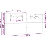  Metalno zamjensko uzglavlje crno 193 cm | shoptok.hr