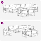  Set vanjskih sofa 8 kom. Bijela i crna Smeđa 406 x 168,5 x 73 cm | shoptok.hr