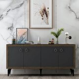 Hanah home selen - anthracite, walnut anthracitewalnut console