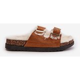 Boto Women's Slippers With Buckles And Fur Camel Ezilena | Shoptok.si