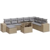 Maison Chic Seti vrtnega pohištva - Vrtna garnitura 9-delna z blazinami bež poli ratan, (21795916) | Shoptok.si