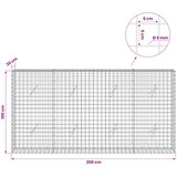  Gabion s 5 mm žicom i mrežom 5x5 cm 200x20x100 cm | shoptok.hr