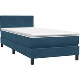Box spring krevet s madracem tamnoplavi 80x220 cm baršunasti | Eponuda.com