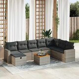  9-dijelni set vrtnih sofa od poliratana s jastucima sivi | shoptok.hr