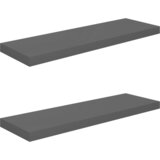 Maison Chic 2 kosi Stenske Police - Viseče police visok sijaj sive 80x23,5x3,8 cm MDF, (21758810) Cene