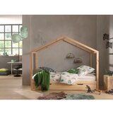 Vipack Dječji krevet od masivnog bora u obliku kućice/s dodatnim ležajem s prostorom za odlaganje 90x200 cm u prirodnoj boji DALLAS – | shoptok.hr