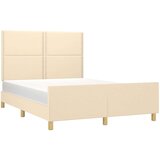  Posteljni okvir z vzglavjem krem 140x200 cm blago, (20903680) | Shoptok.si