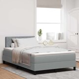  Postelja z vzmetnico z vzmetnico Svetlo siva 120 x 190 cm blago, (5000128445) | Shoptok.si