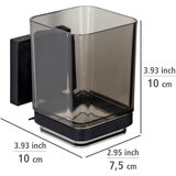 Wenko Crna plastična samoljepljiva čaša za četkice za zube Quadro – | shoptok.hr
