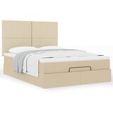  Otomanski krevet s madracem krem 140x190cm od tkanine | Eponuda.com