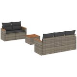  The Living Store Vrtna sedežna garnitura 6-delna z blazinami siv poli ratan - Vrtna Sedežna Garniture, (21464721) | Shoptok.si