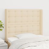 vidaXL Uzglavlje s ušima krem 103x16x118/128 cm od tkanine | shoptok.hr