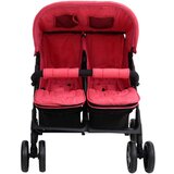  Otroški voziček za dvojčke rdeč jeklen, (20802398) | Shoptok.si