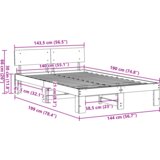 Okvir kreveta s uzglavljem Smeđa 140x190 cm Masivna borovina | shoptok.hr