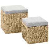 The Living Store Komplet taburejev 2 kosa iz morske trave sive barve - Tabure, (21836216) | Shoptok.si