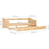  Za krevet na razvlačenje od borovine 90 x 200 cm | shoptok.hr