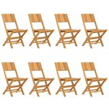 The Living Store Zložljivi vrtni stoli 8 kosi 47x61x90 cm trdna tikovina - Zložljiv Vrtni Stol, (21461173) | Shoptok.si