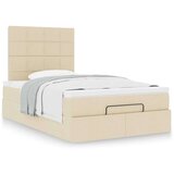 vidaXL Otomanski okvir kreveta s madracem krem 120x200cm od tkanine | shoptok.hr